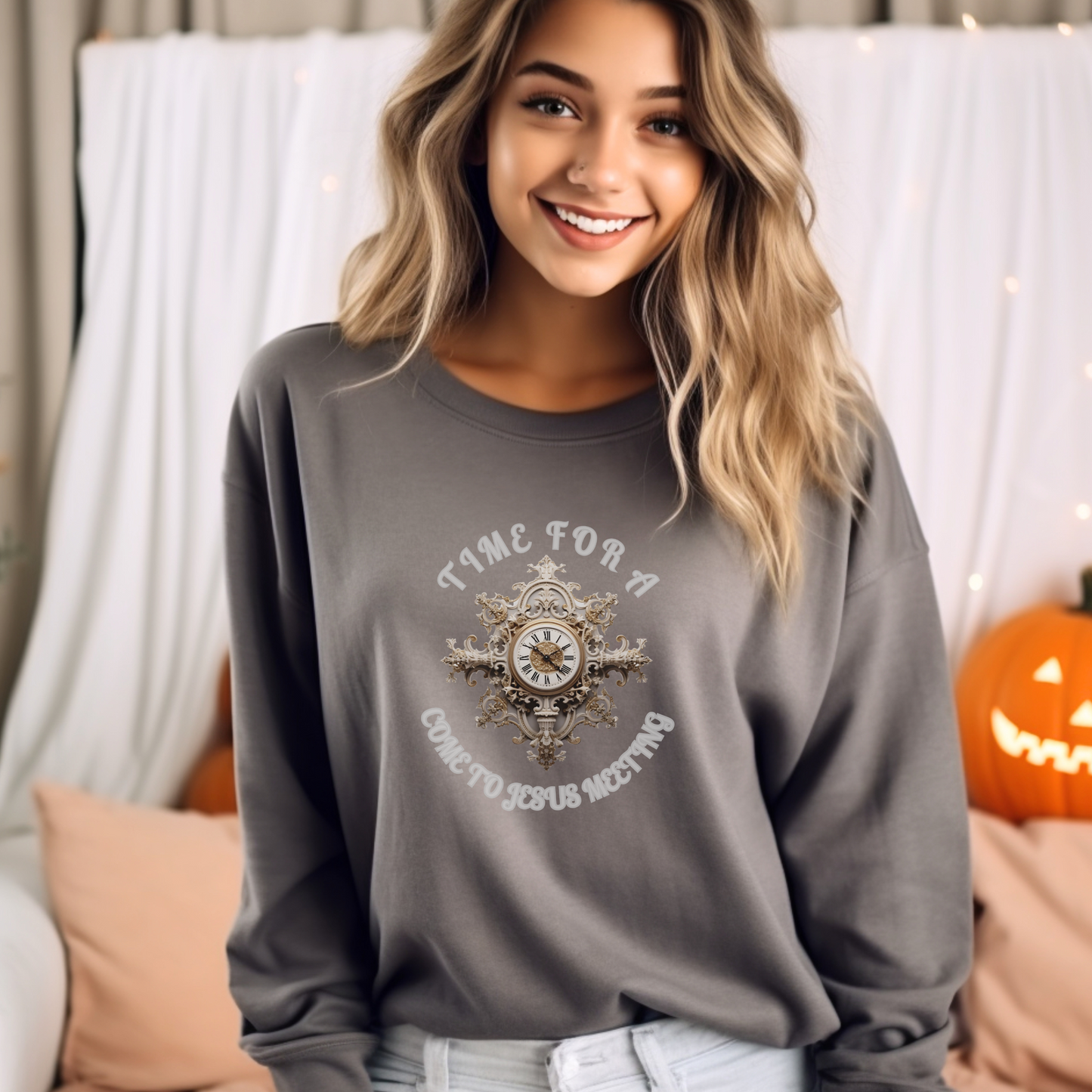 Come to Jesus Meeting Sweatshirt –"Come to Me, all who are weary and burdened, and I will give you rest." — Matthew 11:28-- Christian Apparel & Religious Gift for Men, Women & Couples