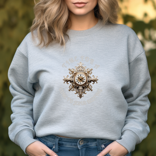 Come to Jesus Meeting Sweatshirt –"Come to Me, all who are weary and burdened, and I will give you rest." — Matthew 11:28-- Christian Apparel & Religious Gift for Men, Women & Couples