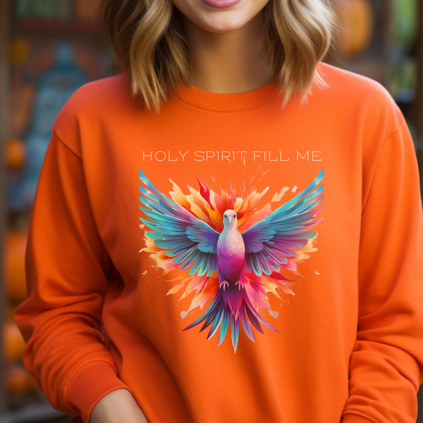 Holy Spirit Fill Me Sweatshirt – “Be filled with the Spirit.” Ephesians 5:18 | Christian Sweatshirt for Men, Women & Couples, Jesus, GOD, Religious Gift, Christian Apparel