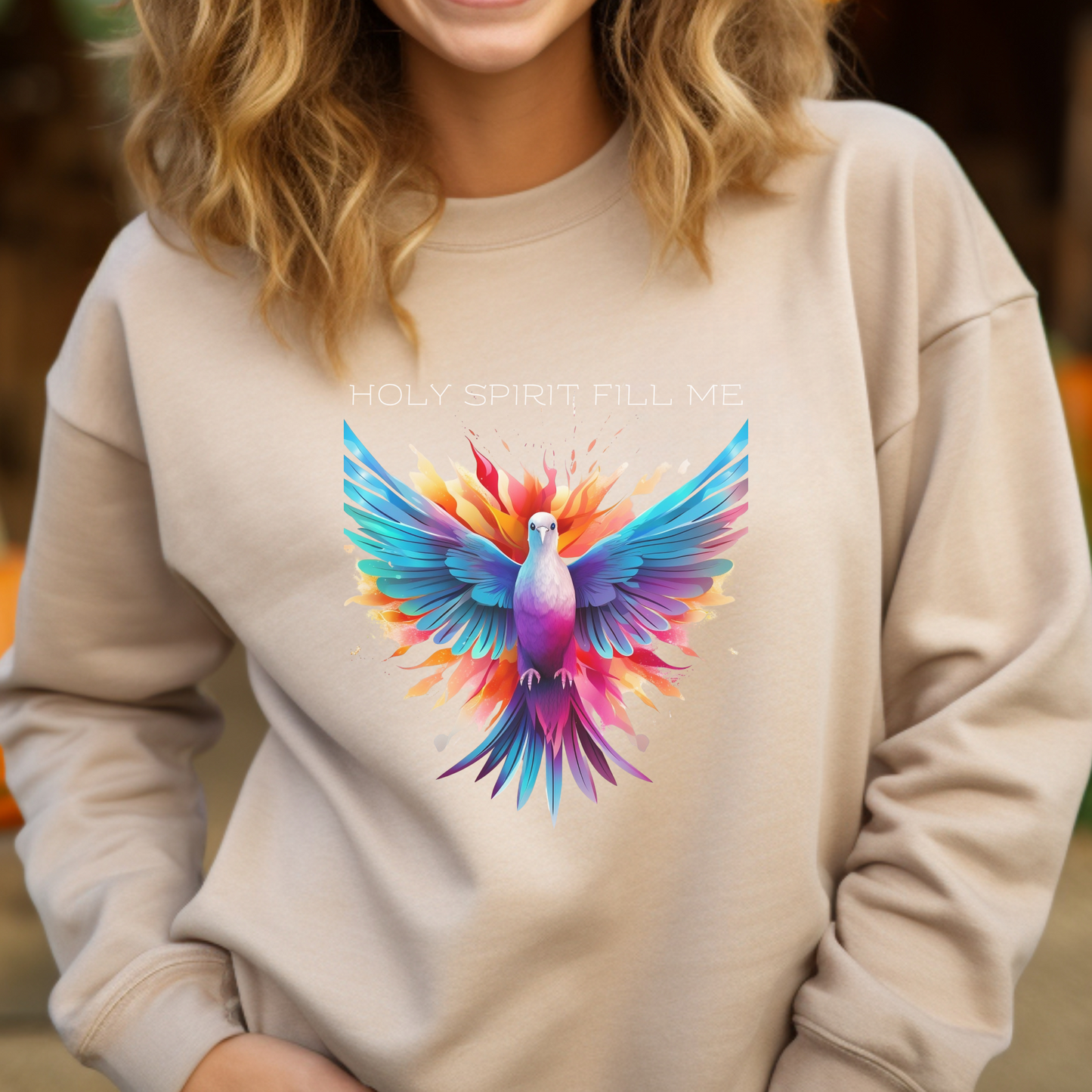 Holy Spirit Fill Me Sweatshirt – “Be filled with the Spirit.” Ephesians 5:18 | Christian Sweatshirt for Men, Women & Couples, Jesus, GOD, Religious Gift, Christian Apparel
