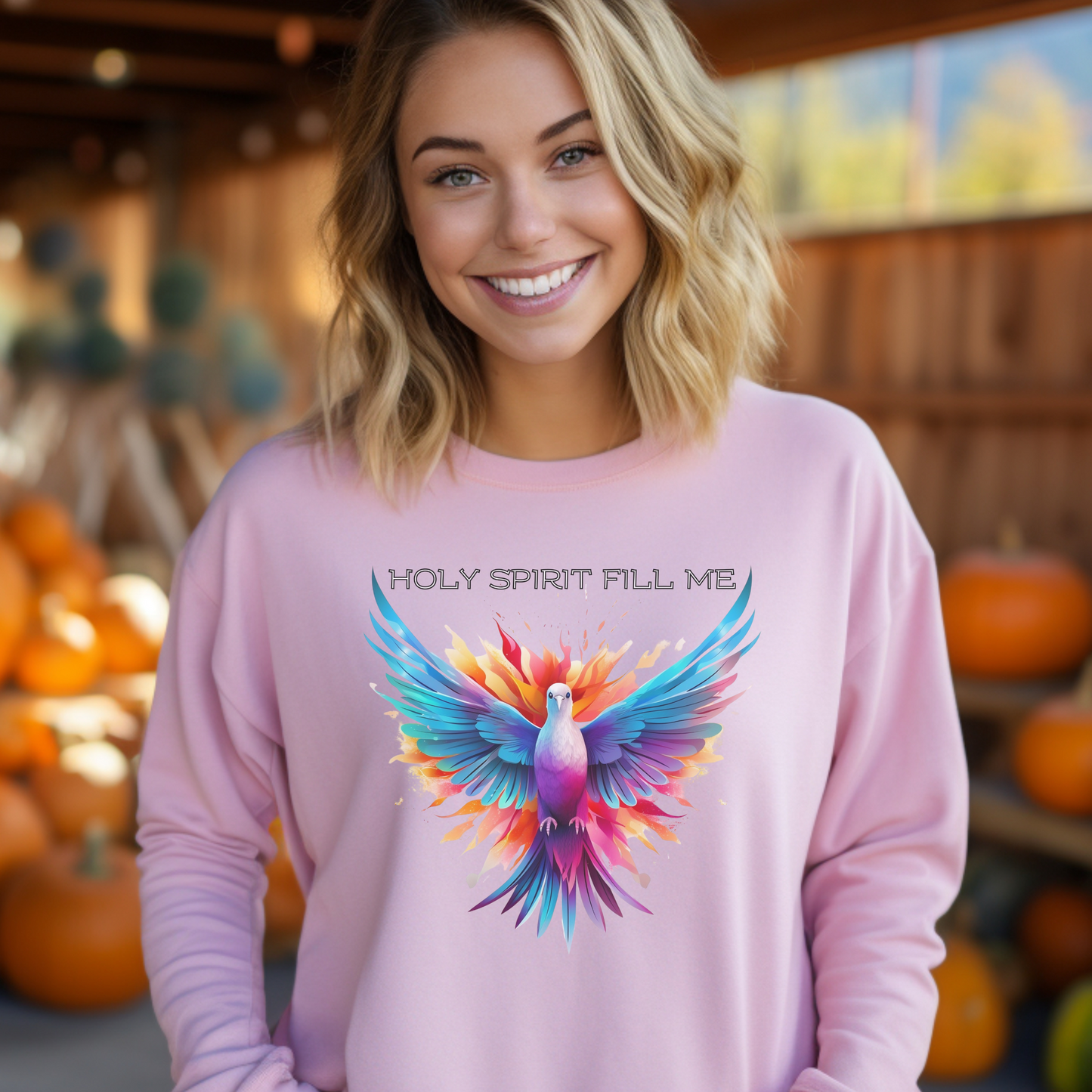 Holy Spirit Fill Me Sweatshirt – “Be filled with the Spirit.” Ephesians 5:18 | Christian Sweatshirt for Men, Women & Couples, Jesus, GOD, Religious Gift, Christian Apparel