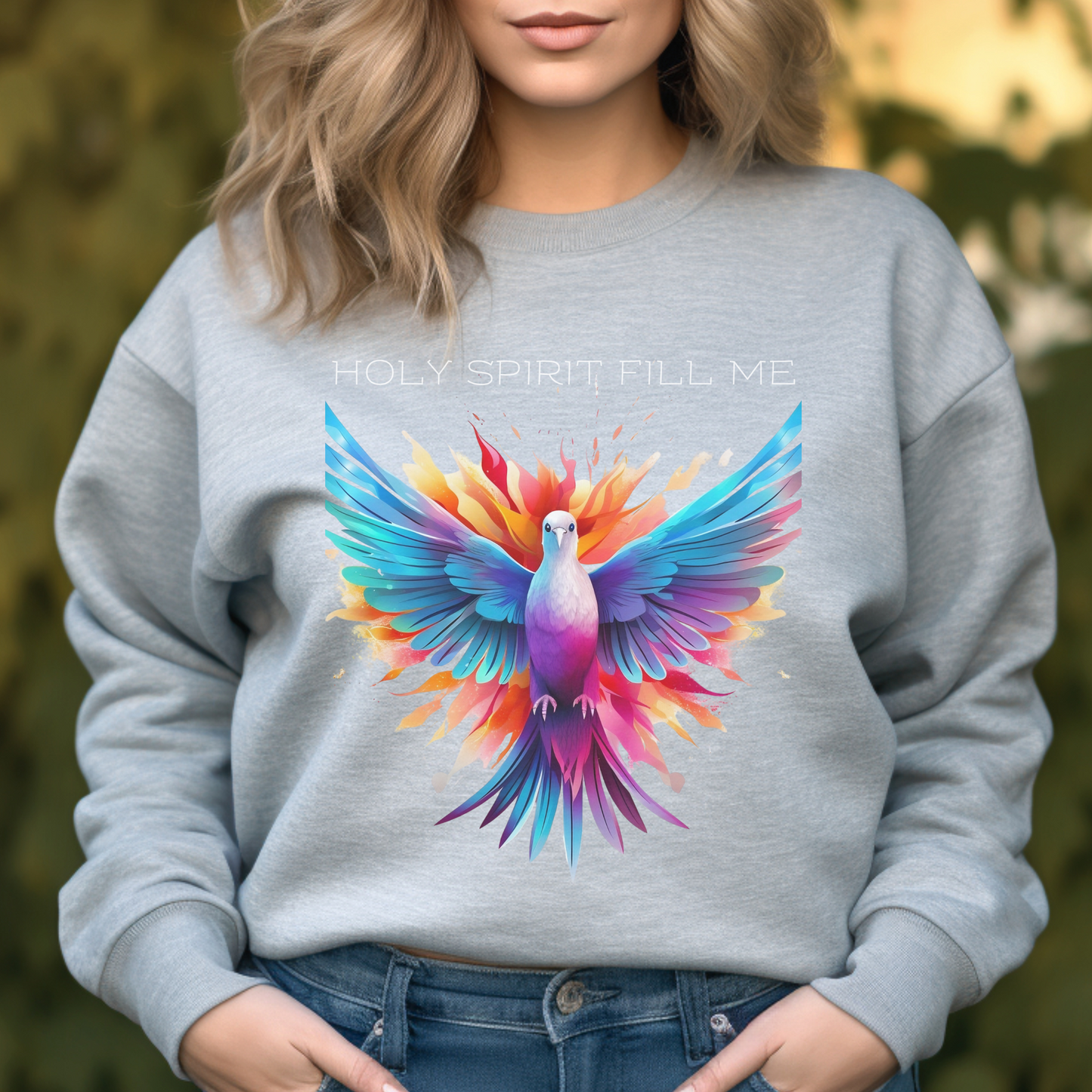 Holy Spirit Fill Me Sweatshirt – “Be filled with the Spirit.” Ephesians 5:18 | Christian Sweatshirt for Men, Women & Couples, Jesus, GOD, Religious Gift, Christian Apparel