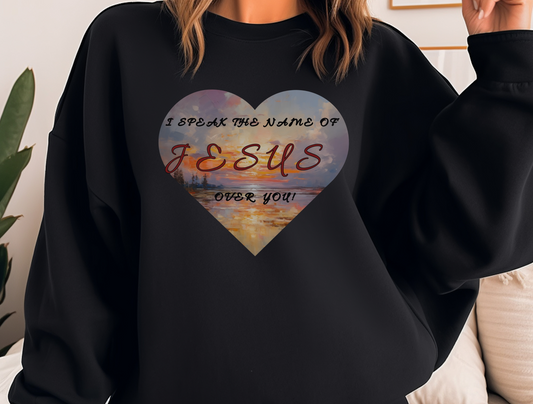 I Speak the Name of Jesus Sweatshirt – Philippians 2:10 “At the name of Jesus every knee should bow” | Christian Apparel for Men, Women & Couples, Religious Gift, GOD
