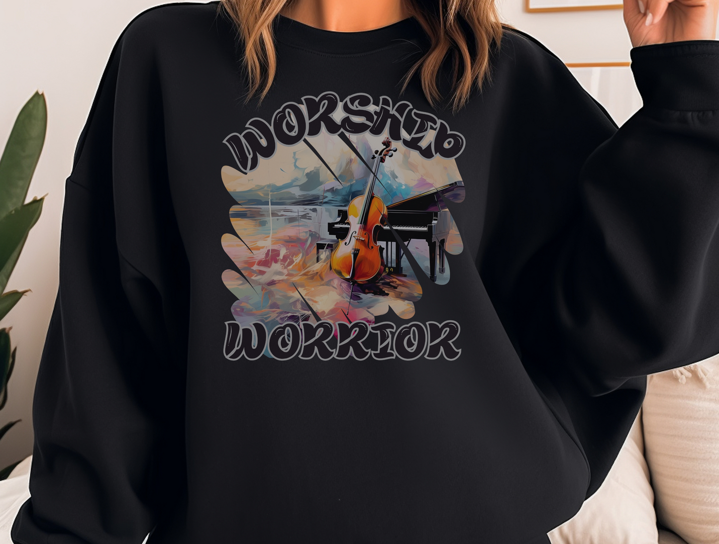 Worship Warrior Christian Sweatshirt – John 4:24 “Worship in Spirit and Truth” | Jesus, GOD, Faith Apparel, Religious Gift for Men, Women & Couples
