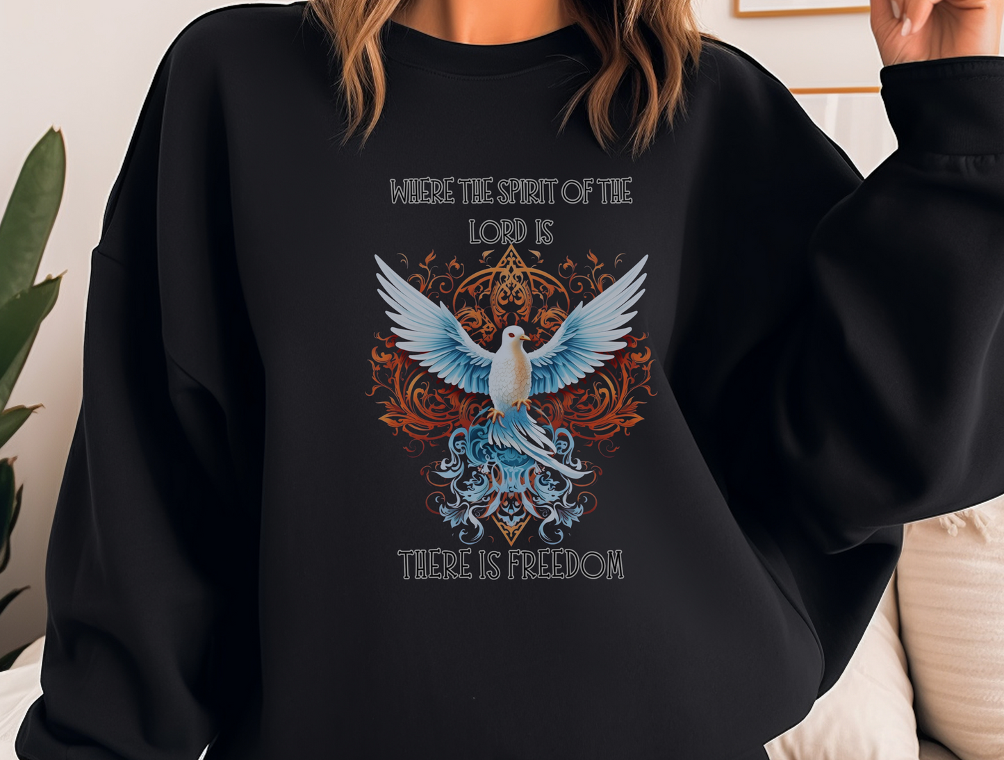 Spirit of The Lord Sweatshirt – 2 Corinthians 3:17 | Christian Apparel, Religious Gift, Jesus, GOD, Faith Sweater for Men, Women, Couples