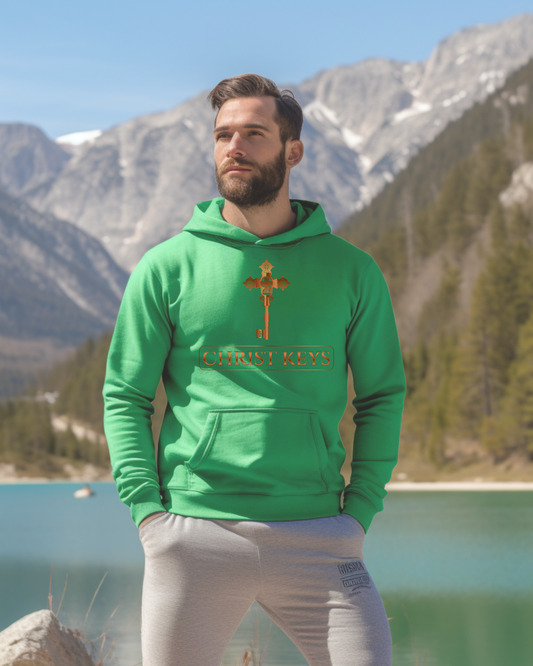 Christ Keys Designer Hoodie | “I will give you the keys of the Kingdom of Heaven” Matthew 16:19 | Unisex Heavy Blend Christian Hooded Sweatshirt