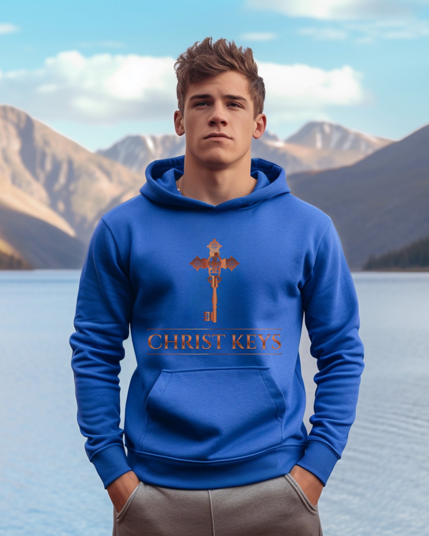 Christ Keys Designer Hoodie | “I will give you the keys of the Kingdom of Heaven” Matthew 16:19 | Unisex Heavy Blend Christian Hooded Sweatshirt