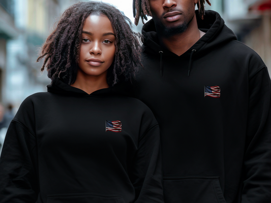 GOD and Country Christian Hoodie – “Blessed is the nation whose God is the Lord.” (Psalm 33:12) – Designer Christian Hoodie for Men, Women, or Couples