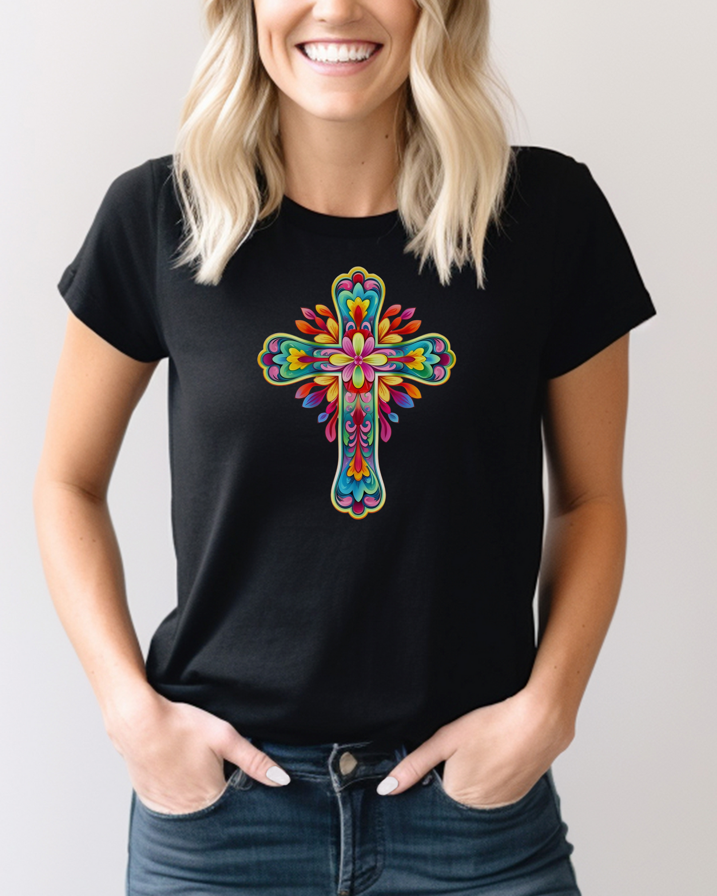 "The Peace Cross" Christian T-Shirt – John 14:27 “My peace I give you. I do not give to you as the world gives.” Designer Christian Appareal