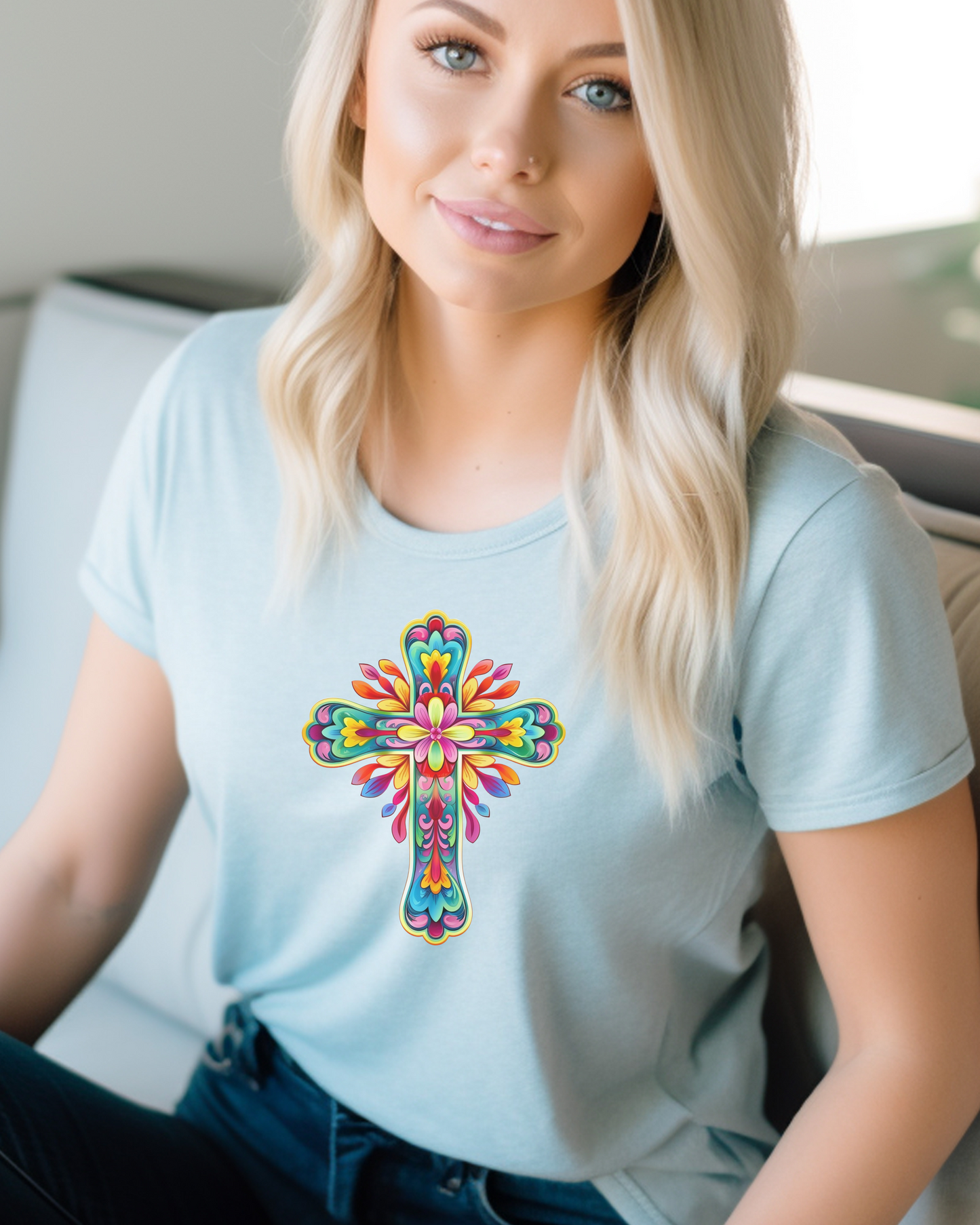 "The Peace Cross" Christian T-Shirt – John 14:27 “My peace I give you. I do not give to you as the world gives.” Designer Christian Appareal