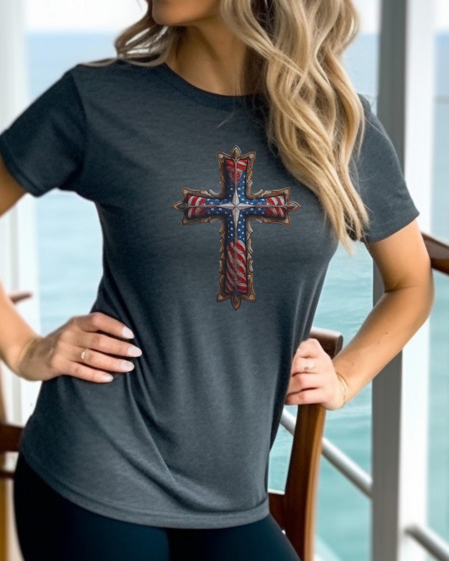 The Freedom Cross T-Shirt – Galatians 5:1 “It is for freedom that Christ has set us free.”