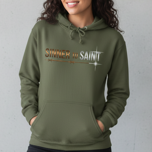 Sinner to Saint Premium Hoodie | French Terry Christian Streetwear