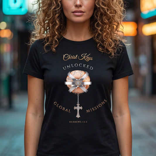 Unlocked Global Missions Hebrews 13:3 Christian T-Shirt - Unisex Faith Apparel, Scripture Graphic, Soft Cotton