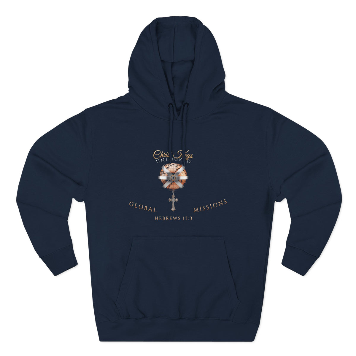 Unlocked Global Missions Hebrews 13:3 Christian Pullover Hoodie - Unisex Faith Apparel, Scripture Graphic