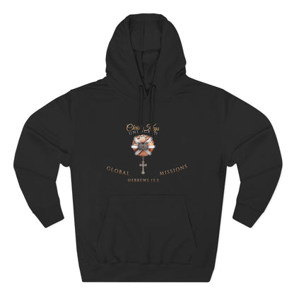 Unlocked Global Missions Hebrews 13:3 Christian Pullover Hoodie - Unisex Faith Apparel, Scripture Graphic