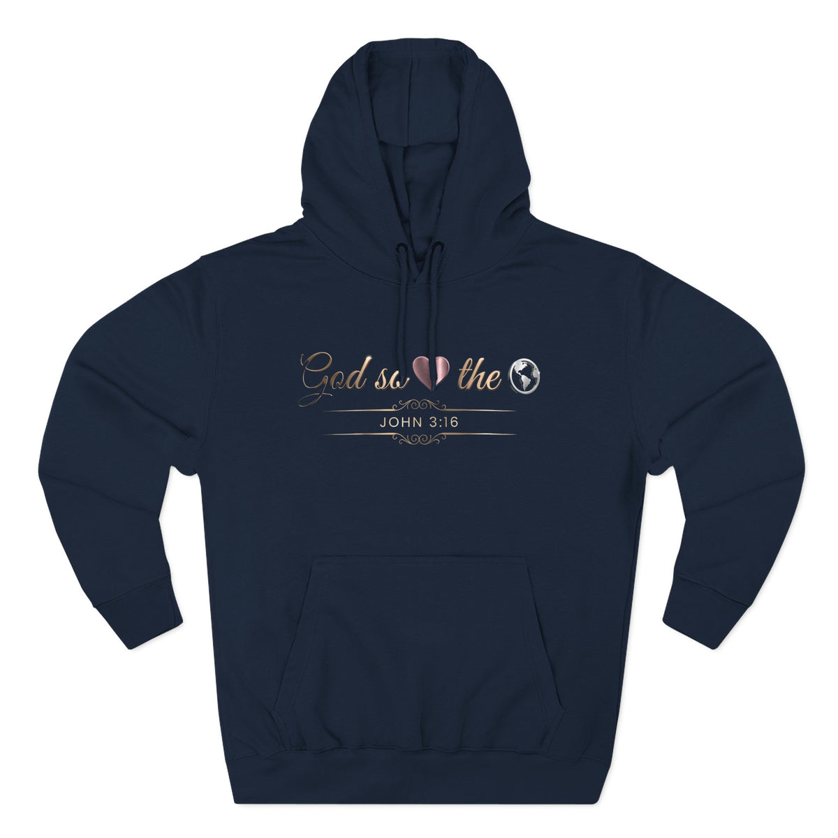 God So Loved The World John 3:16 Christian Pullover Hoodie - Unisex Faith Apparel, Scripture Graphic, Soft Cotton