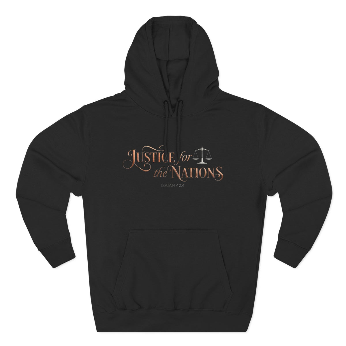 Justice For The Nations Isaiah 42:4 Christian Hoodie - Unisex Faith Apparel, Scripture Graphic, Soft Cotton
