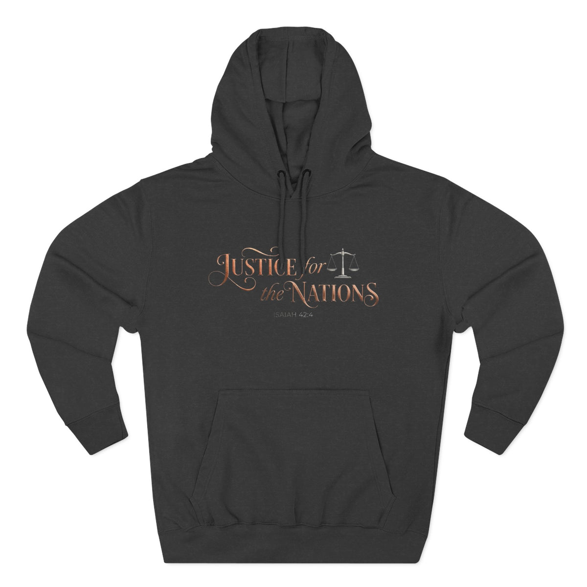 Justice For The Nations Isaiah 42:4 Christian Hoodie - Unisex Faith Apparel, Scripture Graphic, Soft Cotton