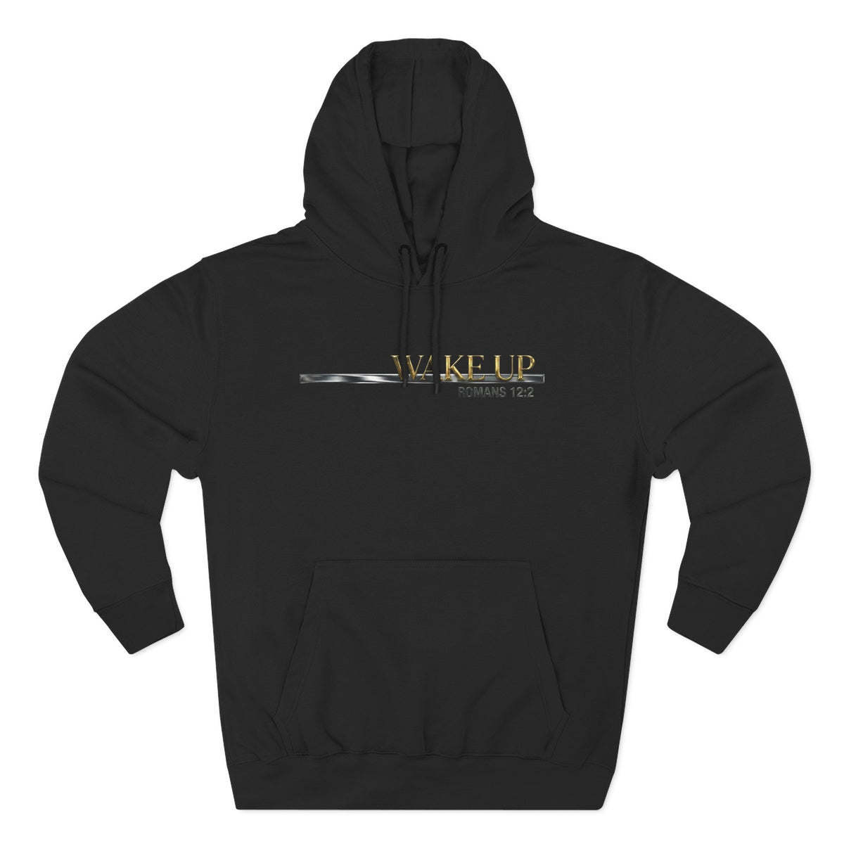 Wake Up Romans 12:2 Christian Pullover Hoodie - Unisex Faith Apparel, Scripture Graphic, Soft Cotton