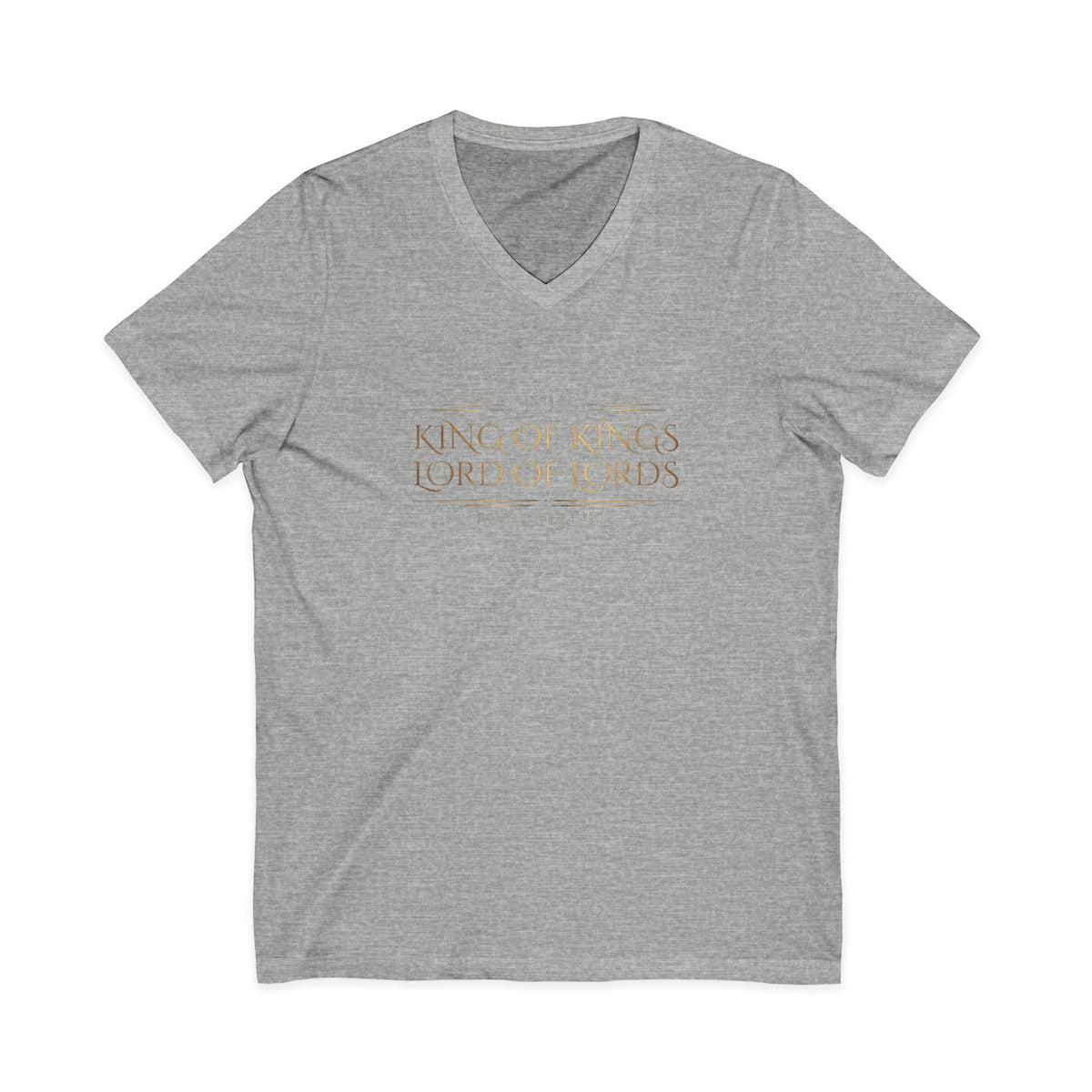 Jesus King of Kings Revelation 19:16 Christian V-Neck - Unisex Faith Apparel, Scripture Graphic, Soft Cotton