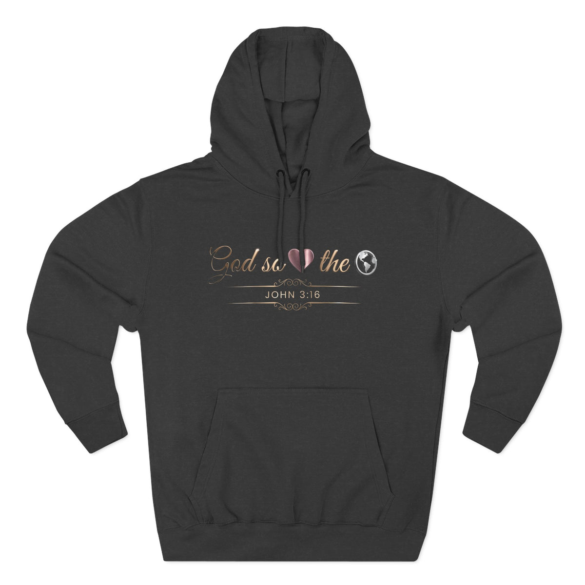 God So Loved The World John 3:16 Christian Pullover Hoodie - Unisex Faith Apparel, Scripture Graphic, Soft Cotton