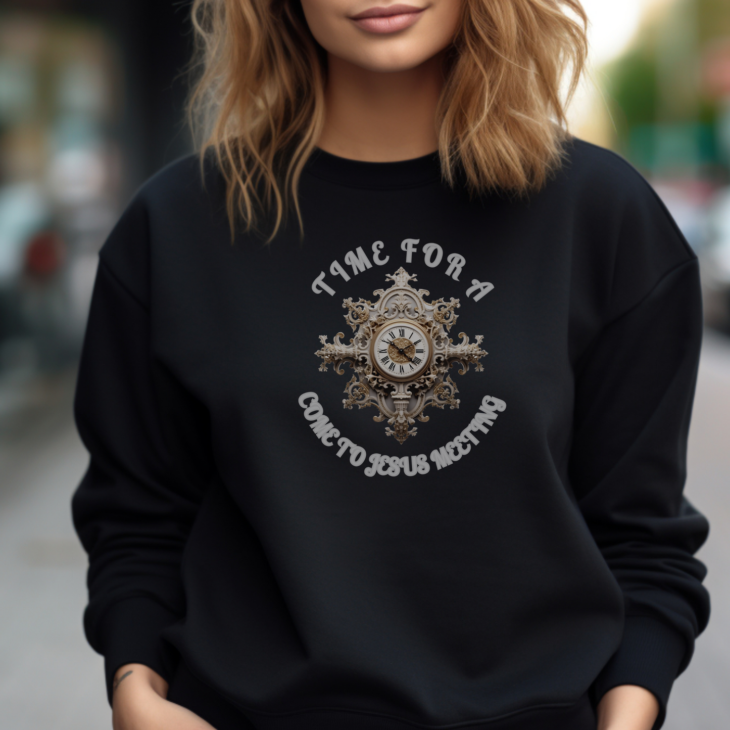 Come to Jesus Meeting Sweatshirt –"Come to Me, all who are weary and burdened, and I will give you rest." — Matthew 11:28-- Christian Apparel & Religious Gift for Men, Women & Couples