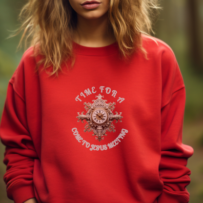 Come to Jesus Meeting Sweatshirt –"Come to Me, all who are weary and burdened, and I will give you rest." — Matthew 11:28-- Christian Apparel & Religious Gift for Men, Women & Couples