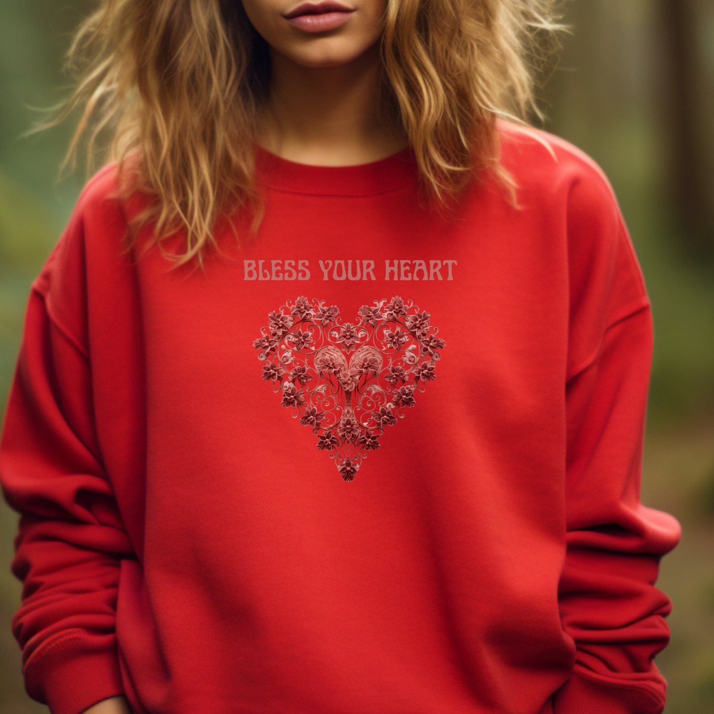 Bless Your Heart – “Blessed are the pure in heart, for they will see God.” (Matthew 5:8) | Christian Sweatshirt, Bible Verse Crewneck, Faith-Based Gift for Men, Women & Couples