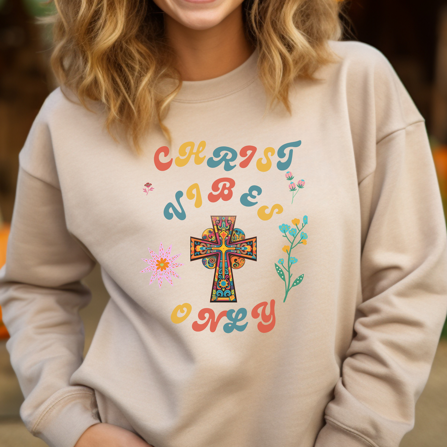 Christ Vibes Only Sweatshirt – "Let the peace of Christ rule in your hearts" (Colossians 3:15) | Christian Sweatshirt, Bible Verse Crewneck, Faith-Based Apparel, Religious Gift for Men, Women & Couples