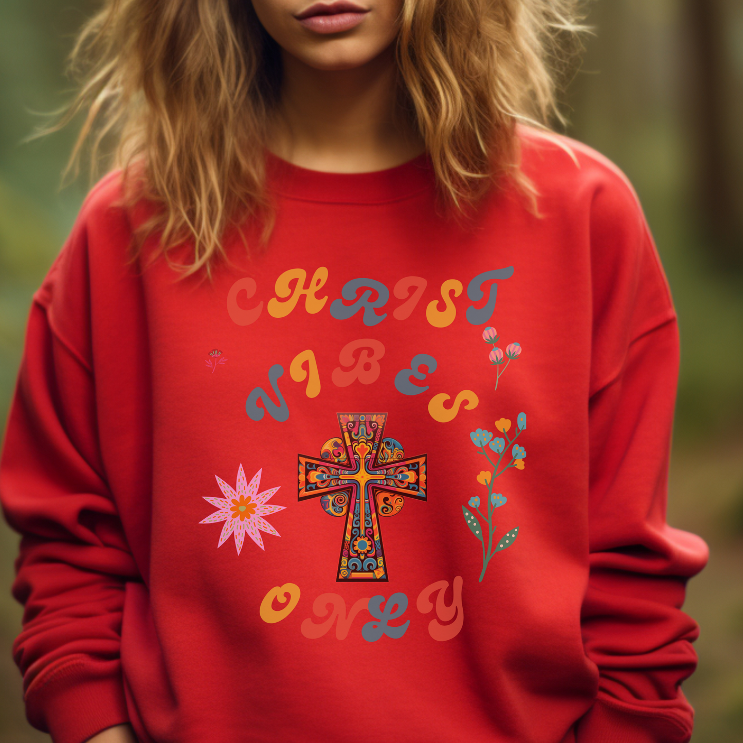 Christ Vibes Only Sweatshirt – "Let the peace of Christ rule in your hearts" (Colossians 3:15) | Christian Sweatshirt, Bible Verse Crewneck, Faith-Based Apparel, Religious Gift for Men, Women & Couples