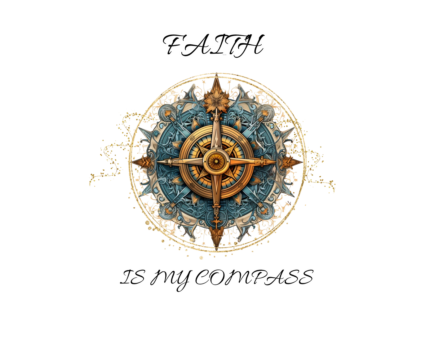 Faith is My Compass Sweatshirt – “In all your ways acknowledge Him, and He will make your paths straight.” Proverbs 3:6 – Men, Women, Couples | Christian Apparel, Religious Gift, Designer Sweater, Jesus, GOD, Mom, Friend