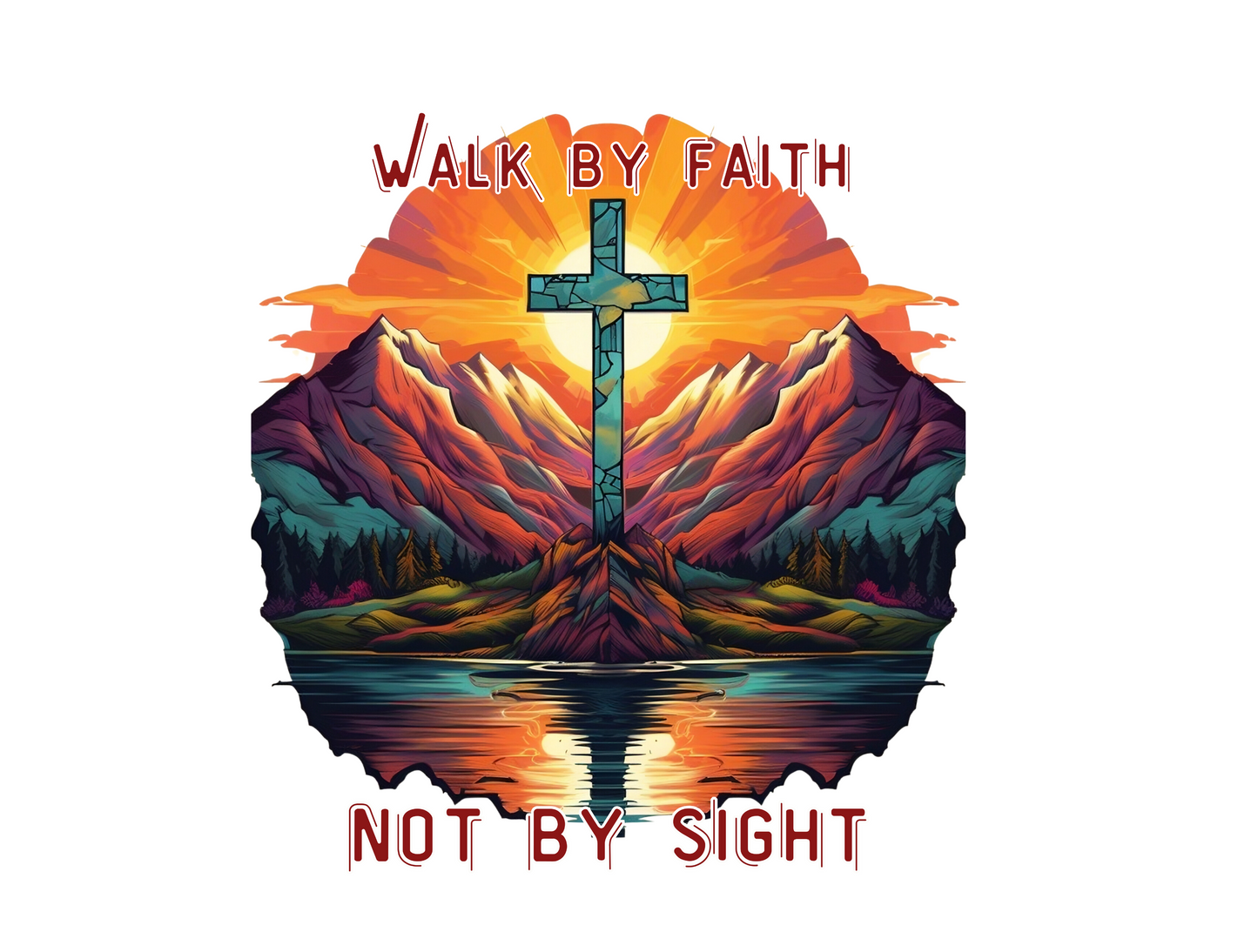 Walk by Faith Sweatshirt – “For we walk by faith, not by sight.” 2 Corinthians 5:7 – Men, Women, Couples | Christian Apparel, Religious Gift, Designer Sweater, Jesus, GOD, Mom, Friend