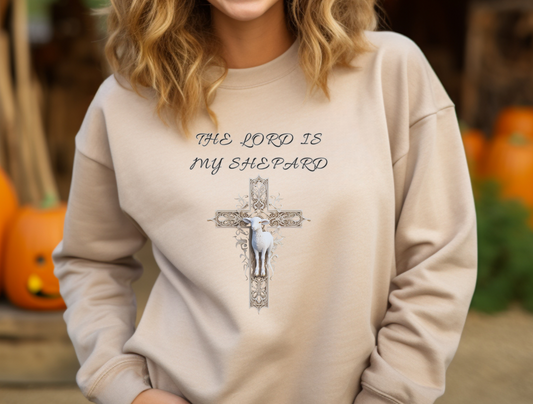 The Lord is My Shepherd Sweatshirt – “The LORD is my shepherd; I shall not want.” Psalm 23:1 – Men, Women, Couples | Christian Apparel, Religious Gift, Designer Sweater, Jesus, GOD, Mom, Friend