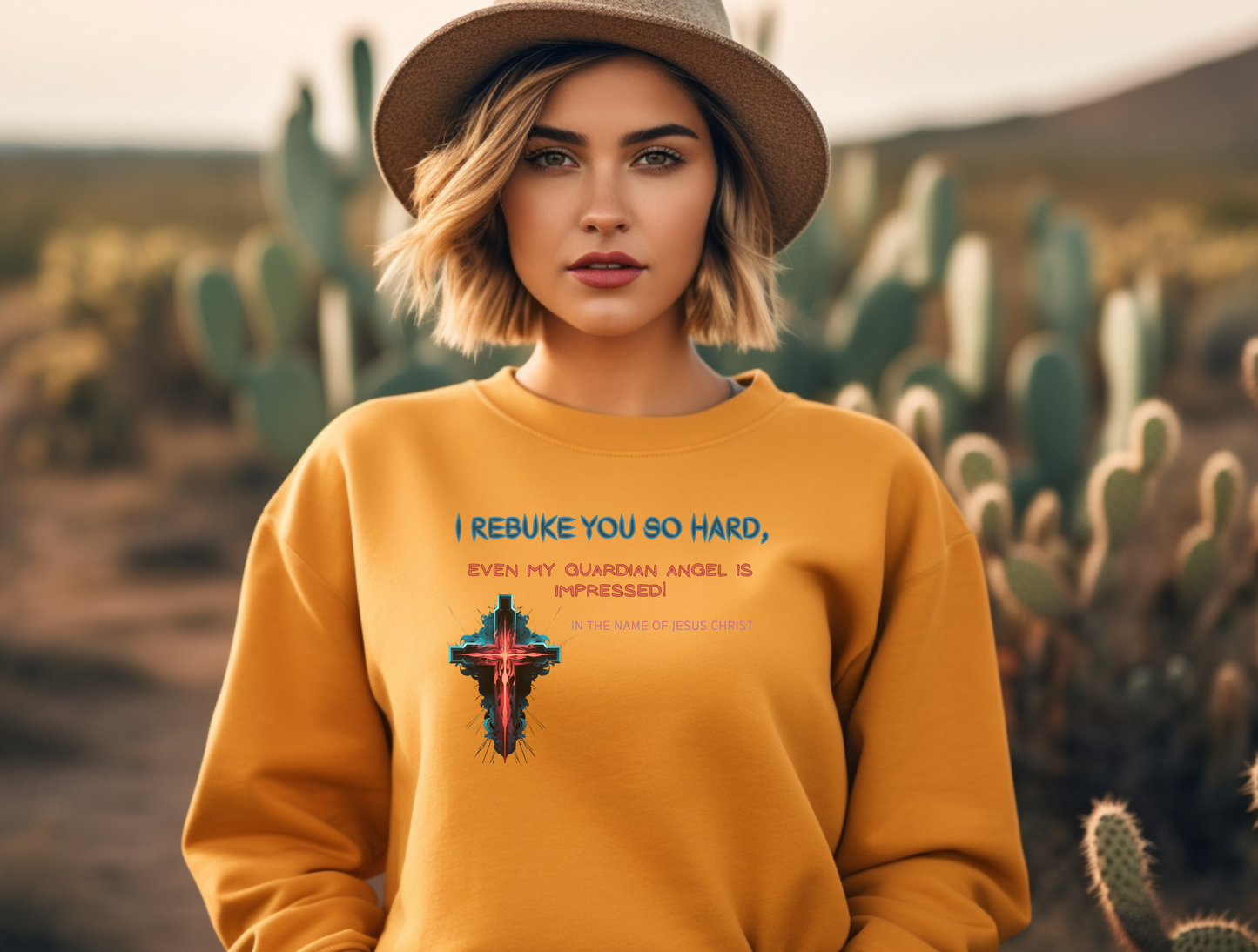 I Rebuke You Sweatshirt – “Submit yourselves therefore to God. Resist the devil, and he will flee from you.” James 4:7 – Men, Women, Couples | Christian Apparel, Religious Gift, Designer Sweater, Jesus, GOD, Mom, Friend