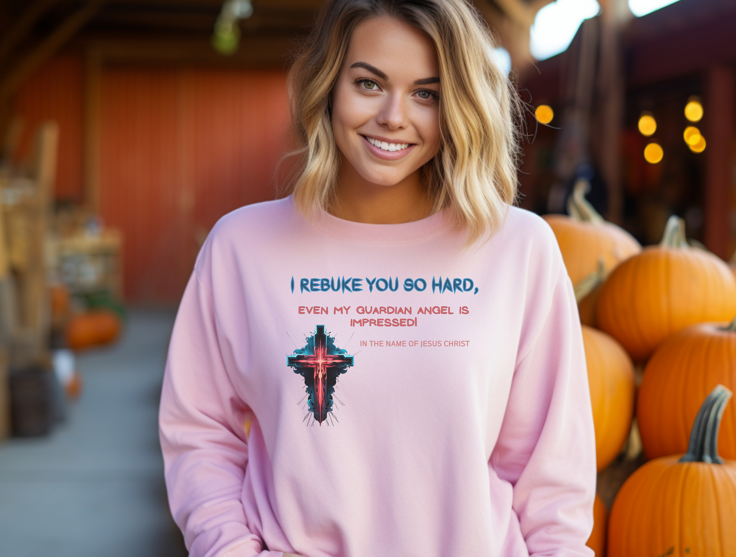 I Rebuke You Sweatshirt – “Submit yourselves therefore to God. Resist the devil, and he will flee from you.” James 4:7 – Men, Women, Couples | Christian Apparel, Religious Gift, Designer Sweater, Jesus, GOD, Mom, Friend