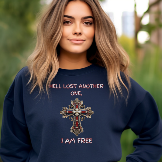 Hell Lost Another One sweatshirt, Psalm 34:22 shirt, Jesus sweatshirt, God sweatshirt, faith-based apparel, Christian clothing for women, scripture crewneck, Christian couples gift, religious gift, spiritual sweatshirt,