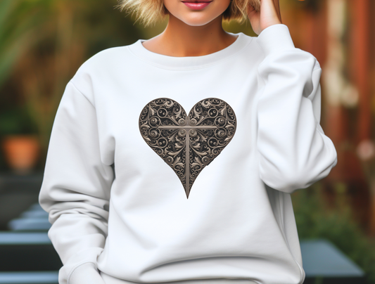 Cross in Heart Sweatshirt – “Above all else, guard your heart.” Proverbs 4:23 | Christian Sweatshirt for Men, Women & Couples, Jesus, GOD, Religious Gift, Designer Sweater, Christian Shirt