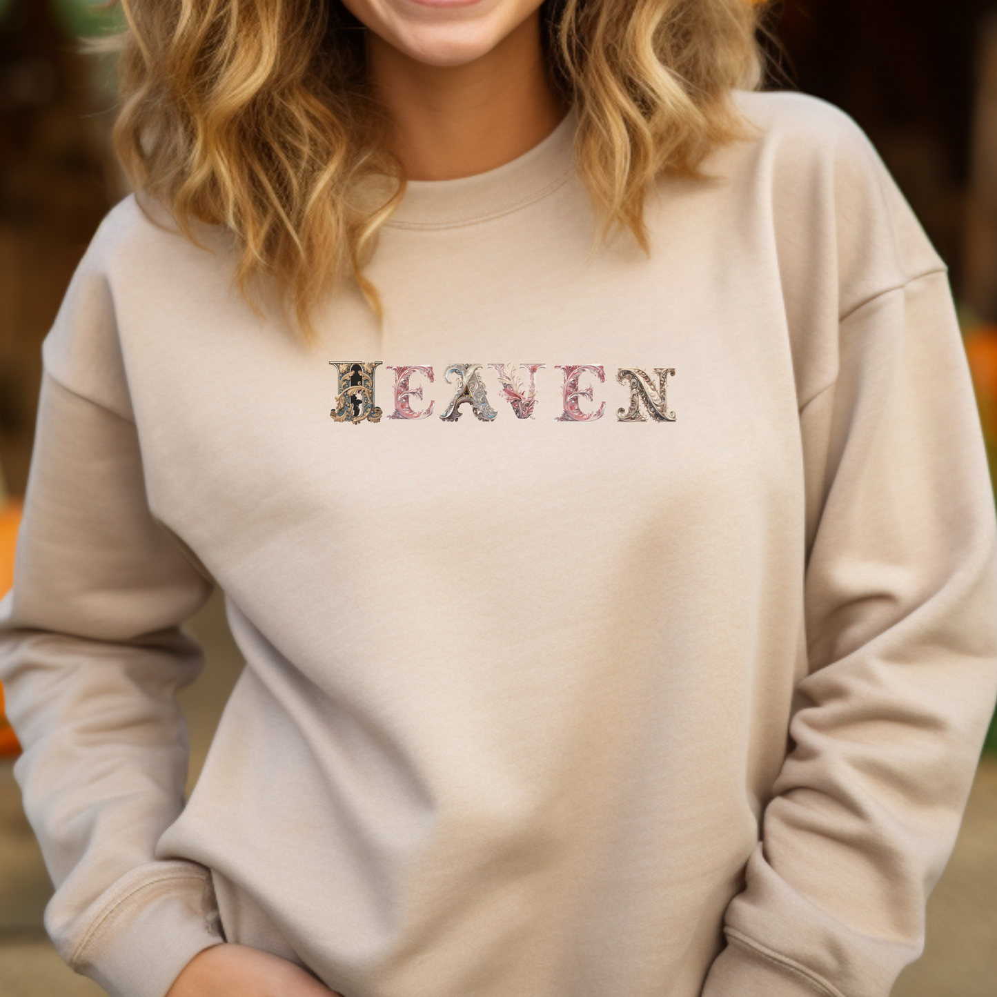 HEAVEN Sweatshirt – “Set your minds on things above.” Colossians 3:2 | Christian Sweatshirt for Men, Women & Couples, Jesus, GOD, Religious Gift, Christian Apparel