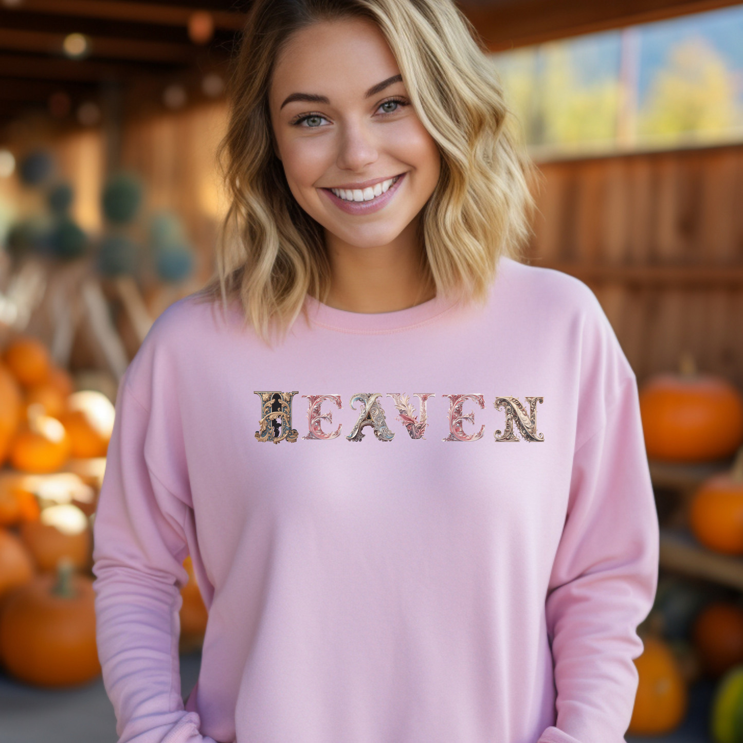 HEAVEN Sweatshirt – “Set your minds on things above.” Colossians 3:2 | Christian Sweatshirt for Men, Women & Couples, Jesus, GOD, Religious Gift, Christian Apparel