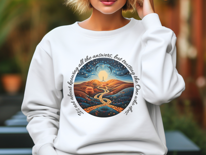 Trust the Lord Sweatshirt – “Trust in the LORD with all your heart and lean not on your own understanding.” Proverbs 3:5 | Christian Sweatshirt for Men, Women & Couples, Jesus, GOD, Religious Gift