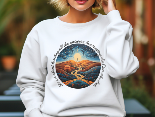 Trust the Lord Sweatshirt – “Trust in the LORD with all your heart and lean not on your own understanding.” Proverbs 3:5 | Christian Sweatshirt for Men, Women & Couples, Jesus, GOD, Religious Gift
