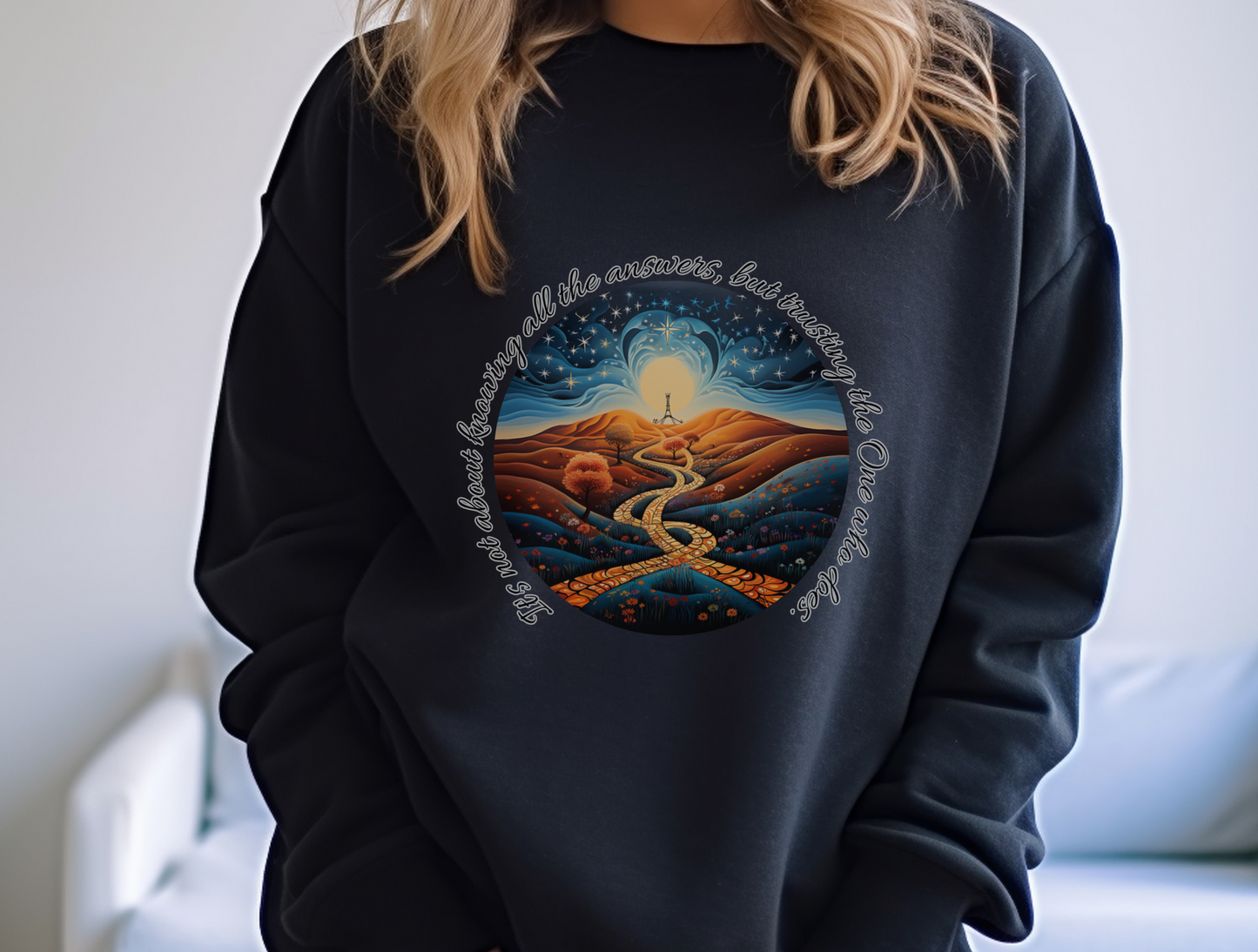 Trust the Lord Sweatshirt – “Trust in the LORD with all your heart and lean not on your own understanding.” Proverbs 3:5 | Christian Sweatshirt for Men, Women & Couples, Jesus, GOD, Religious Gift