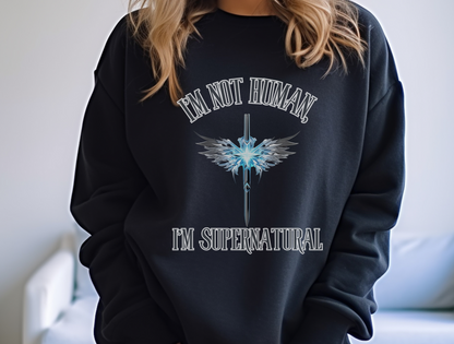 “I’m Not Human, I Am Supernatural” Sweatshirt – “You are from God, little children, and have overcome them, because greater is He who iok thanks in you than he who is in the world.” 1 John 4:4 | Christian Sweatshirt for Men, Jesus, GOD, Faith Gift