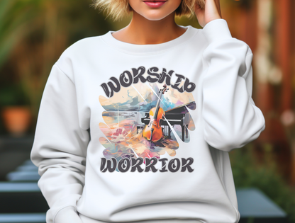Worship Warrior Christian Sweatshirt – John 4:24 “Worship in Spirit and Truth” | Jesus, GOD, Faith Apparel, Religious Gift for Men, Women & Couples