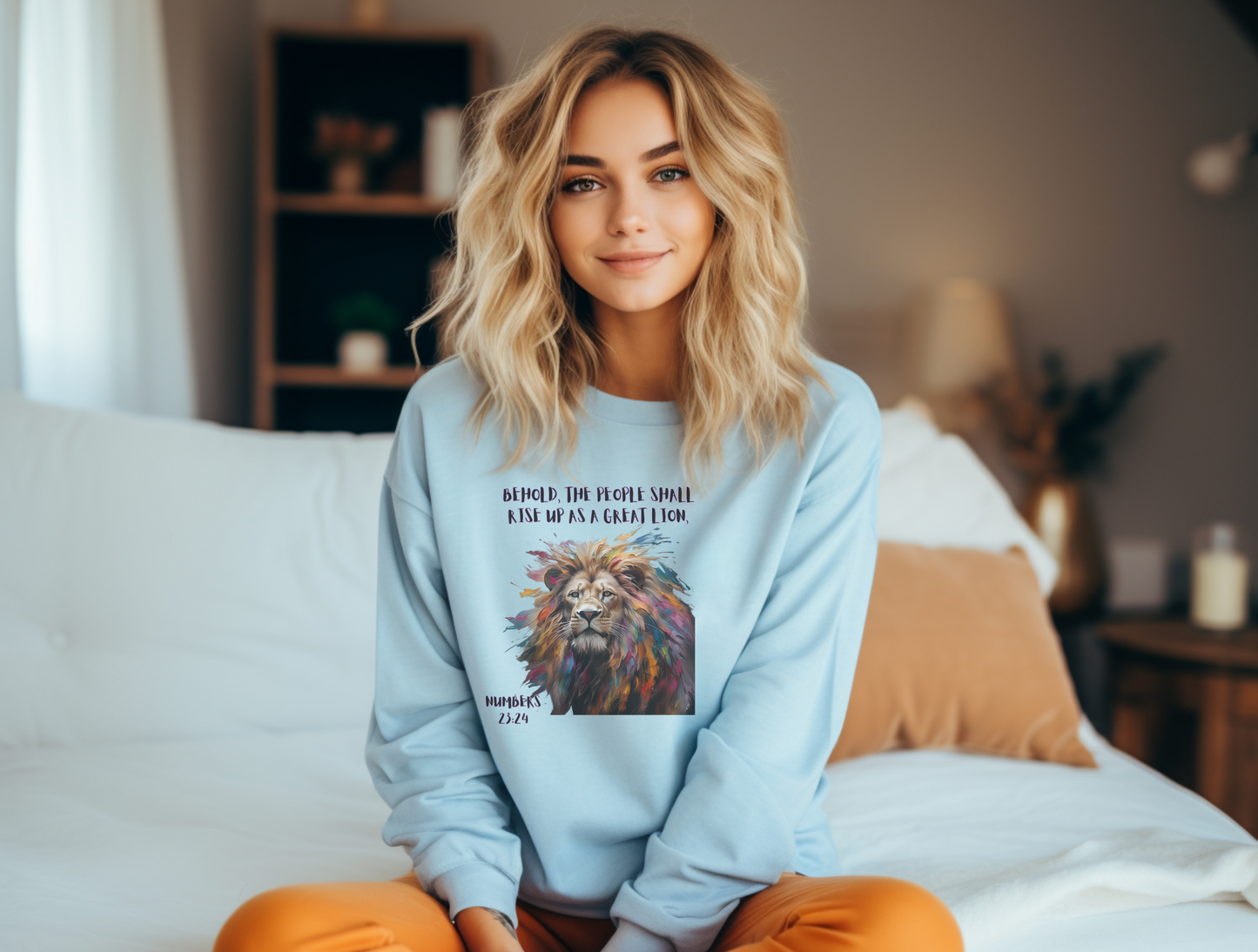 Rise Up as a Lion Sweatshirt – Proverbs 28:1 – Bold Christian Apparel for Men, Women & Couples, Religious Gift, Jesus Sweater