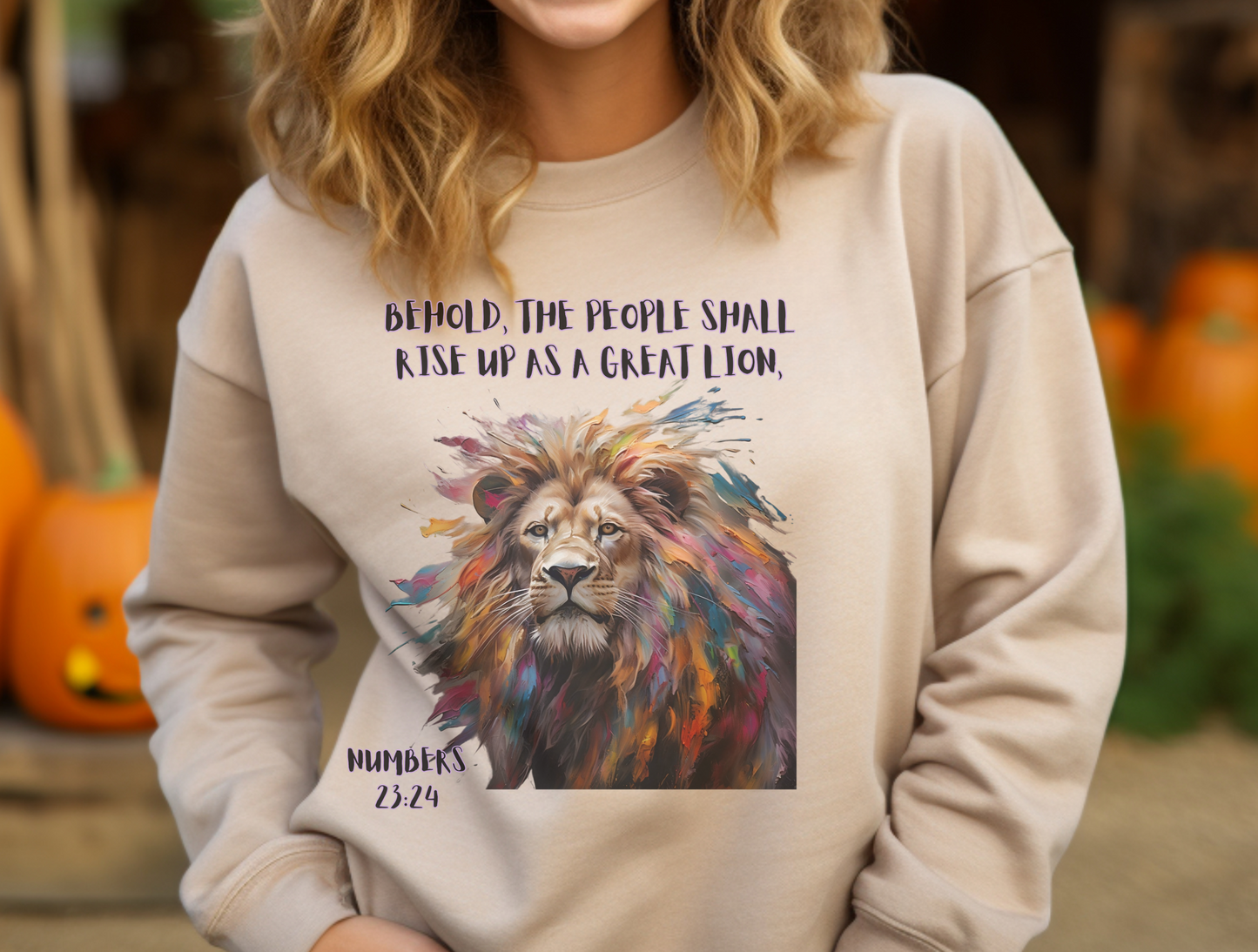 Rise Up as a Lion Sweatshirt – Proverbs 28:1 – Bold Christian Apparel for Men, Women & Couples, Religious Gift, Jesus Sweater