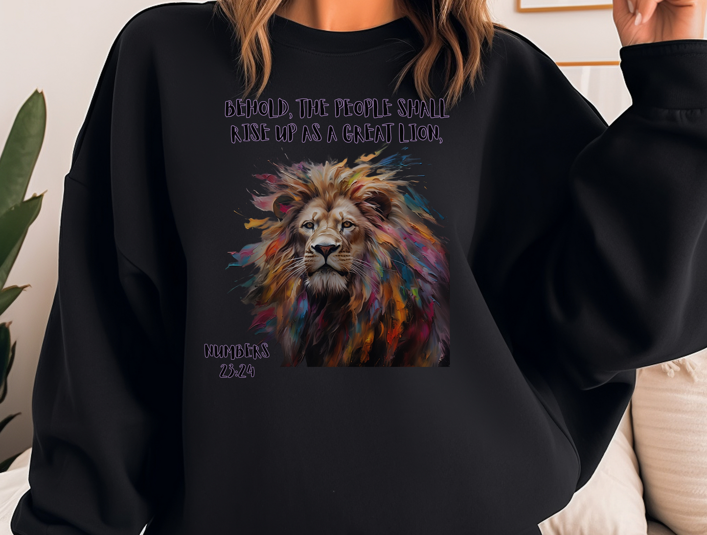Rise Up as a Lion Sweatshirt – Proverbs 28:1 – Bold Christian Apparel for Men, Women & Couples, Religious Gift, Jesus Sweater