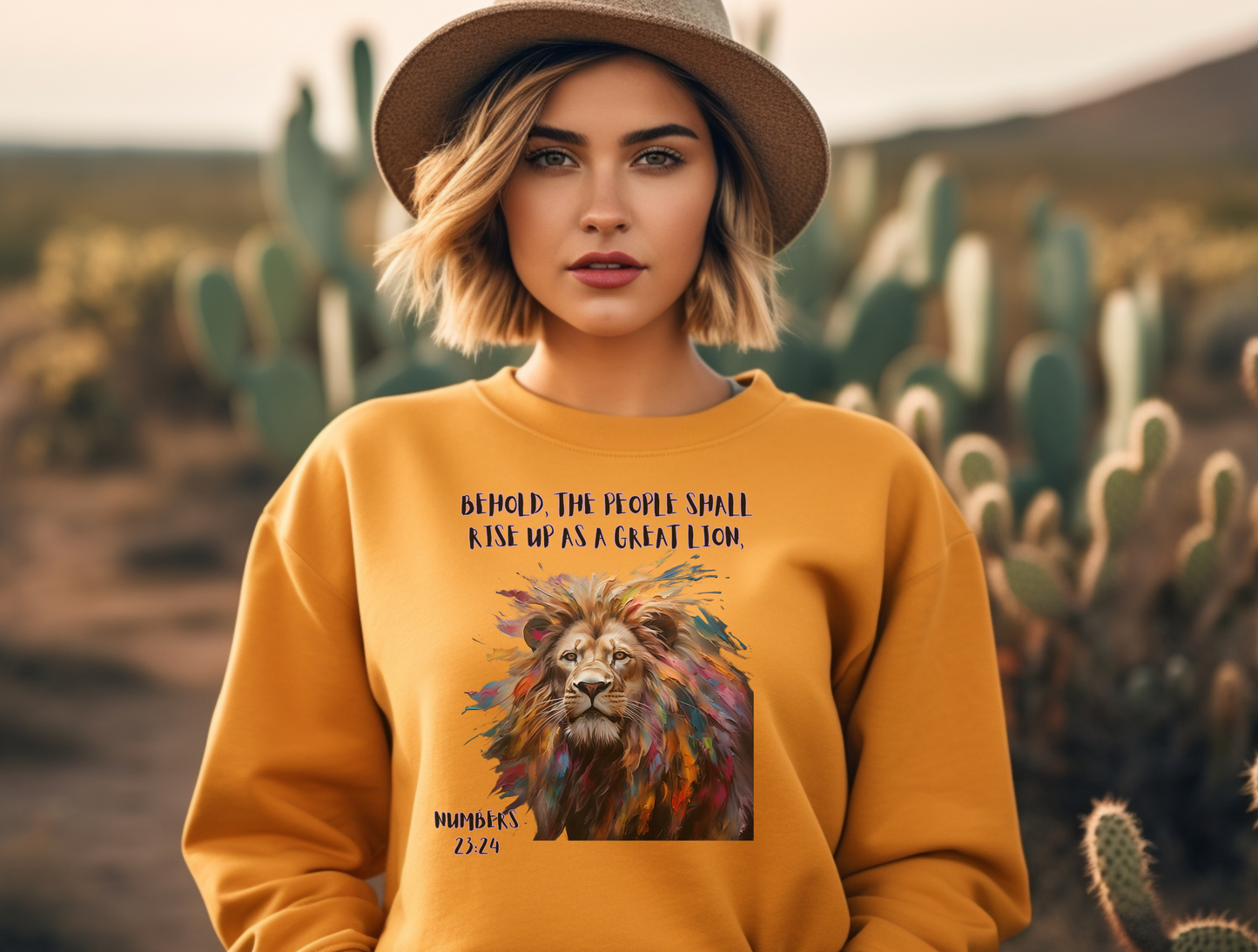 Rise Up as a Lion Sweatshirt – Proverbs 28:1 – Bold Christian Apparel for Men, Women & Couples, Religious Gift, Jesus Sweater