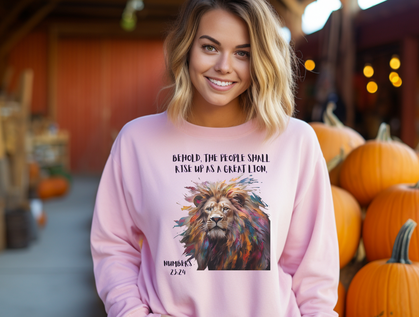 Rise Up as a Lion Sweatshirt – Proverbs 28:1 – Bold Christian Apparel for Men, Women & Couples, Religious Gift, Jesus Sweater