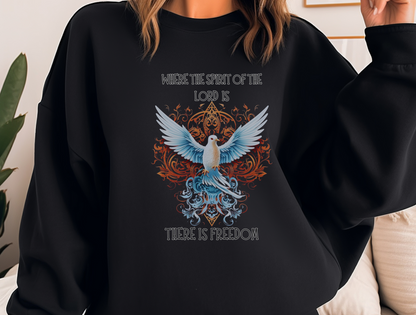 Spirit of The Lord Sweatshirt – 2 Corinthians 3:17 | Christian Apparel, Religious Gift, Jesus, GOD, Faith Sweater for Men, Women, Couples